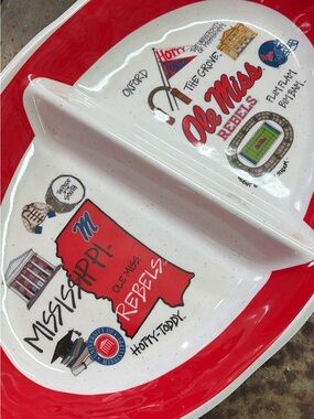 Magnolia Lane Ole Miss Rebels Two-Section Melamine Platter Hotty Toddy Tailgate